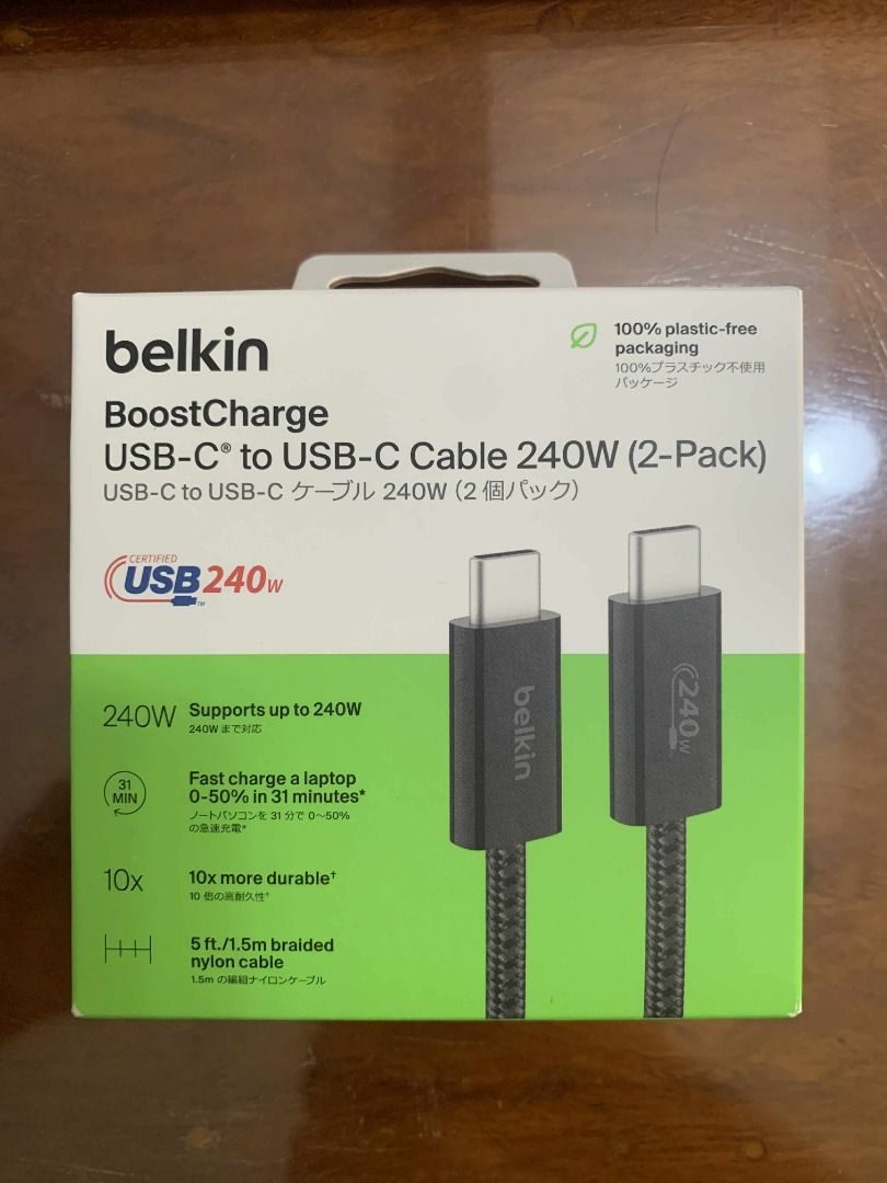 Belkin BoostCharge USB-C Cable 240W (2-Pack) (Category: Chargers & Cables) located in Makati City. Submitted by amplechin (Listing ID 1418423545, Image 3). Description: Selling Brand New Belkin BoostCharge USB-C Cable 240W (2-Pack) for Php 1,400 - mall price of 1,780 - 2 pcs of 1.5m USB-C cable Cash on Delivery/Pick-up via LBC (+ shipping fee) Please leave a message if interested. .