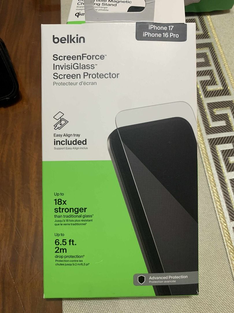 Belkin ScreenForce InvisiGlass Screen Protector iPhone 17 (Category: Other Mobile & Gadget Accessories) located in Makati City. Submitted by amplechin (Listing ID 1418422992, Image 1). Description: Selling Brand New Belkin ScreenForce InvisiGlass Screen Protector iPhone 17/16 Pro for Php 800 - mall price 1190 Cash on Delivery/Pick-up via LBC (+ shipping fee) Please leave a message if interested..