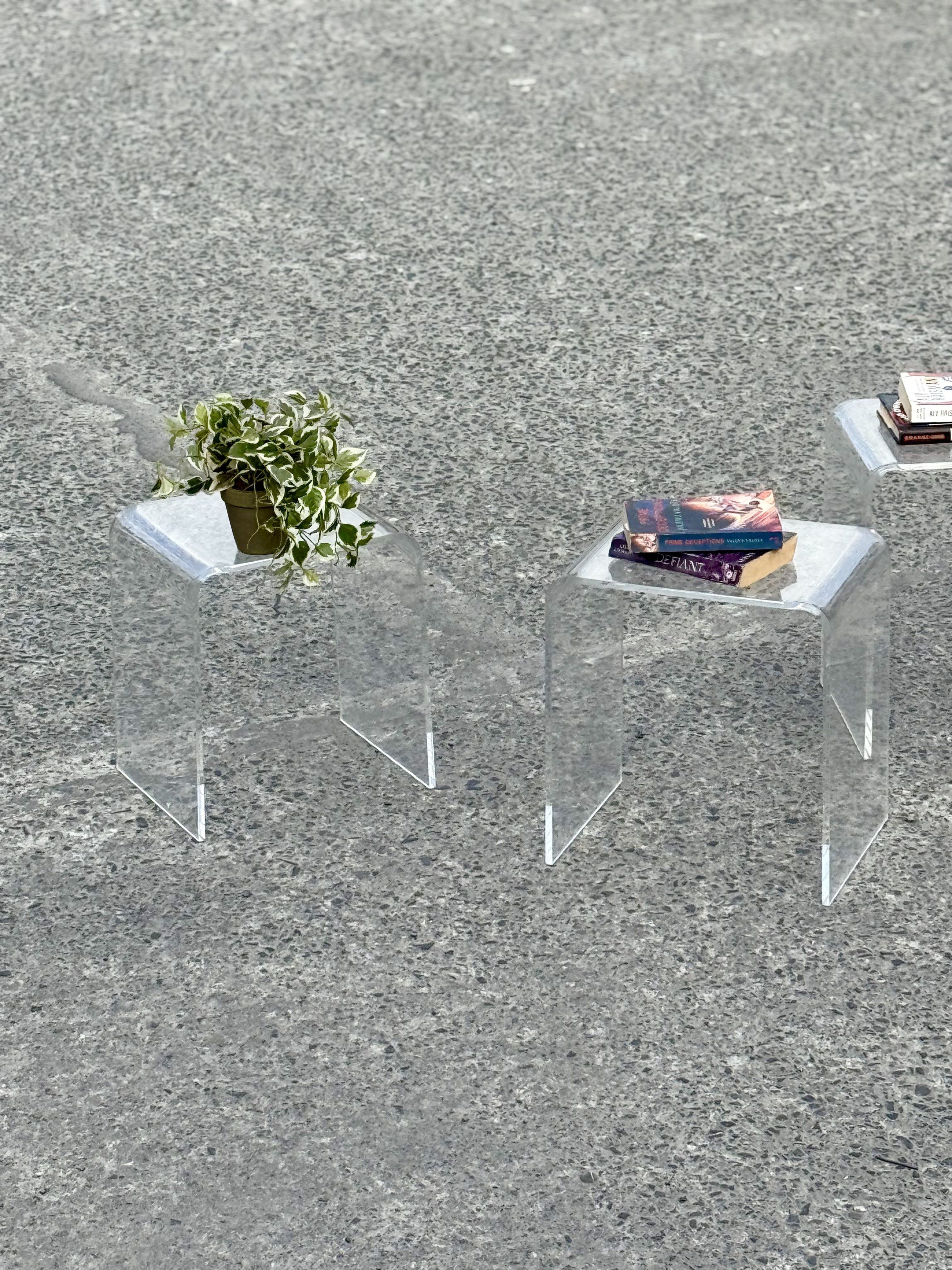 Clear Acrylic Nesting Table (Category: Tables & Sets) located in Bulacan. Submitted by rock_off.thriftshop.ph (Listing ID 1418535436, Image 2). Description: .