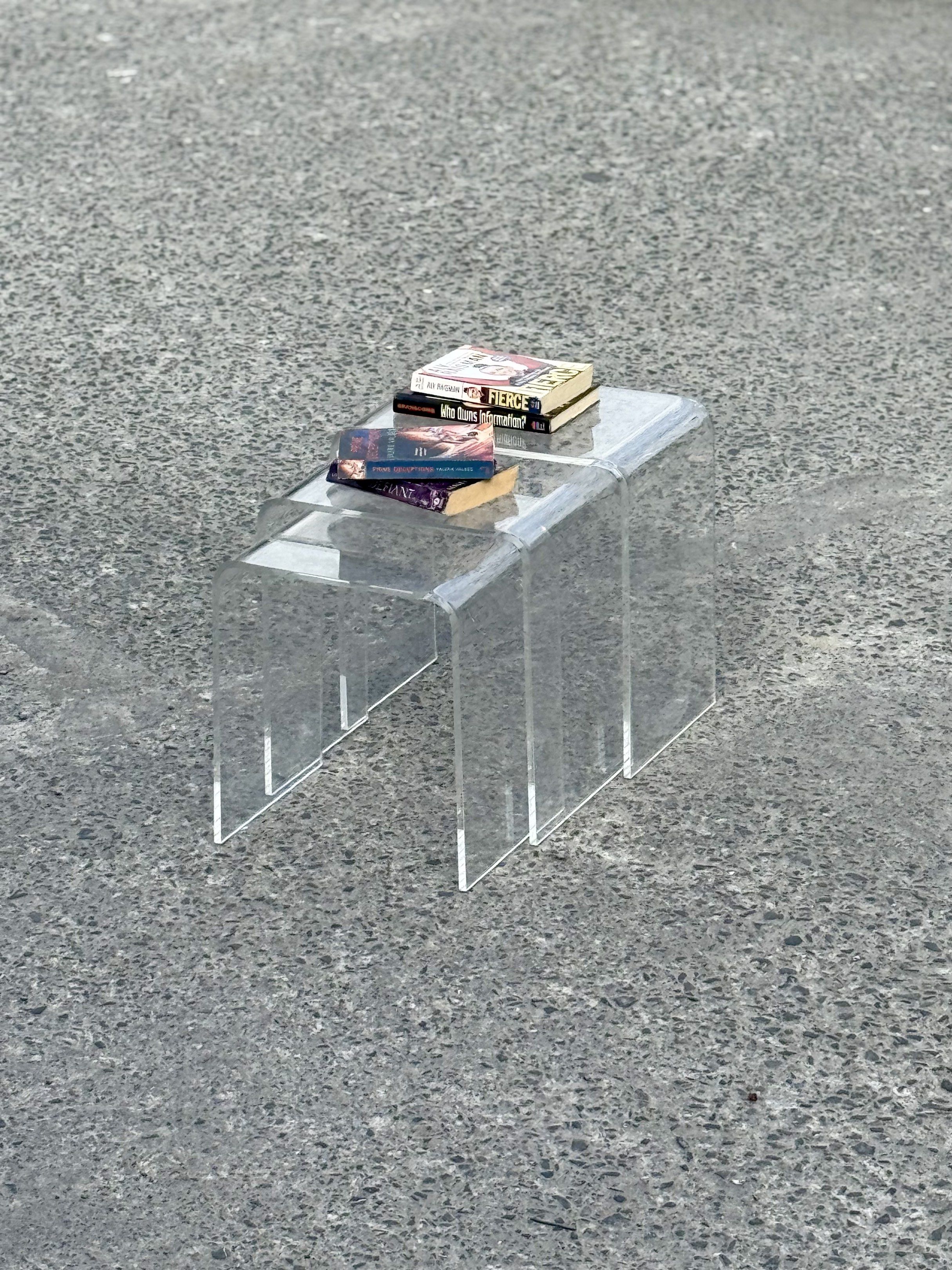 Clear Acrylic Nesting Table (Category: Tables & Sets) located in Bulacan. Submitted by rock_off.thriftshop.ph (Listing ID 1418535436, Image 1). Description: .