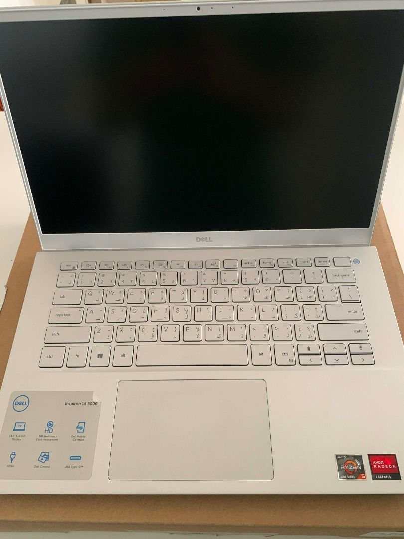 Dell Inspiron 14" 5405 Laptop (Category: Laptops & Notebooks) located in Makati City. Submitted by amplechin (Listing ID 1418422167, Image 1). Description: Selling Dell Inspiron 5405 14" Laptop for Php 9.5k (Fixed Price) - with box and charger (Purchased from the Middle East) - Arabic/English keyboard - 2020 Model - Rarely used (No Warranty) Issue: White/cloud smudges on screen due to being not used for a long time. See pictures for reference. Vi