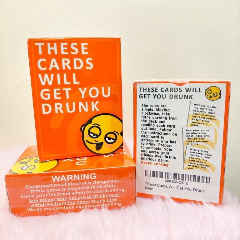 Drinking Cards (Category: Board Games & Puzzles) located in Cebu City. Submitted by anything_in_between (Listing ID 1418510039, Image 1). Description: INCLUSIONS: 1 x Drinking Cards SPECIFICATIONS: Brand: None Product Name: These Cards Will Get You Drunk Card Count: 100 unique cards Players: 2–8 Recommended Age: 21+ Game Type: Party / Drinking Game Play Time: Varies (typically 20–60 minutes) Materials: Standard playing card stock Game Rules: ✔️Ta