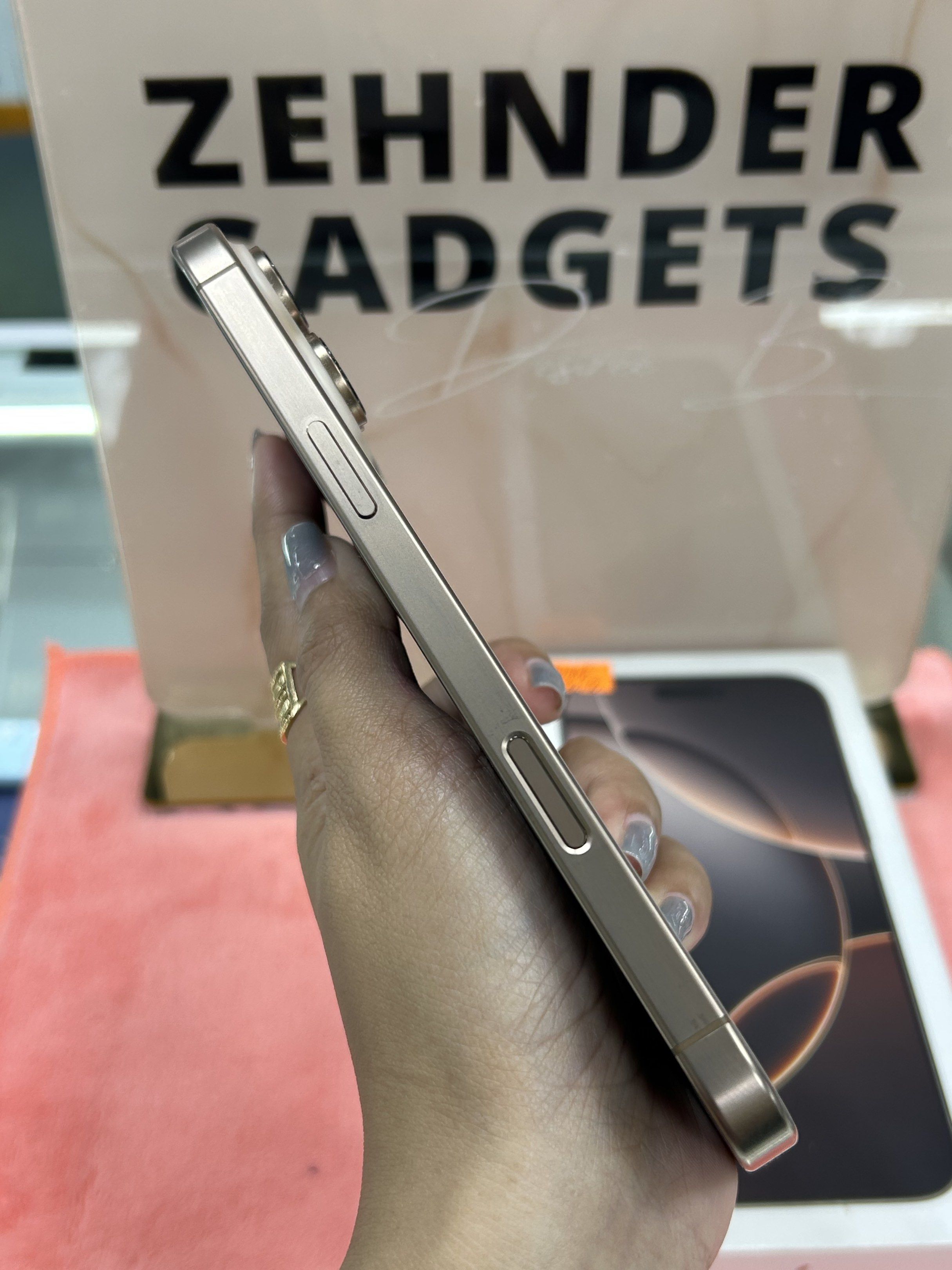 iPhone 16 PRO MAX 1TB SMARTLOCKED (4 MONTHS OLD) NTC APPROVED (Category: iPhone 16 Series) located in San Juan City. Submitted by desireebayal96 (Listing ID 1418565736, Image 3). Description: iPhone 16 PRO MAX (DESERT TITANIUM) * UNDER WARRANTY UNTIL SEPT. 2026 * NTC APPROVED * SMARTLOCKED * 1TB * 100% BATTERY HEALTH (ORIGINAL) * 79 CYCLE COUNT * 98% SMOOTH * NO ISSUE * NO HISTORY OF REPAIR * NOT REFURBISHED * WORKING FACE ID & TRUETONE * WITH CO