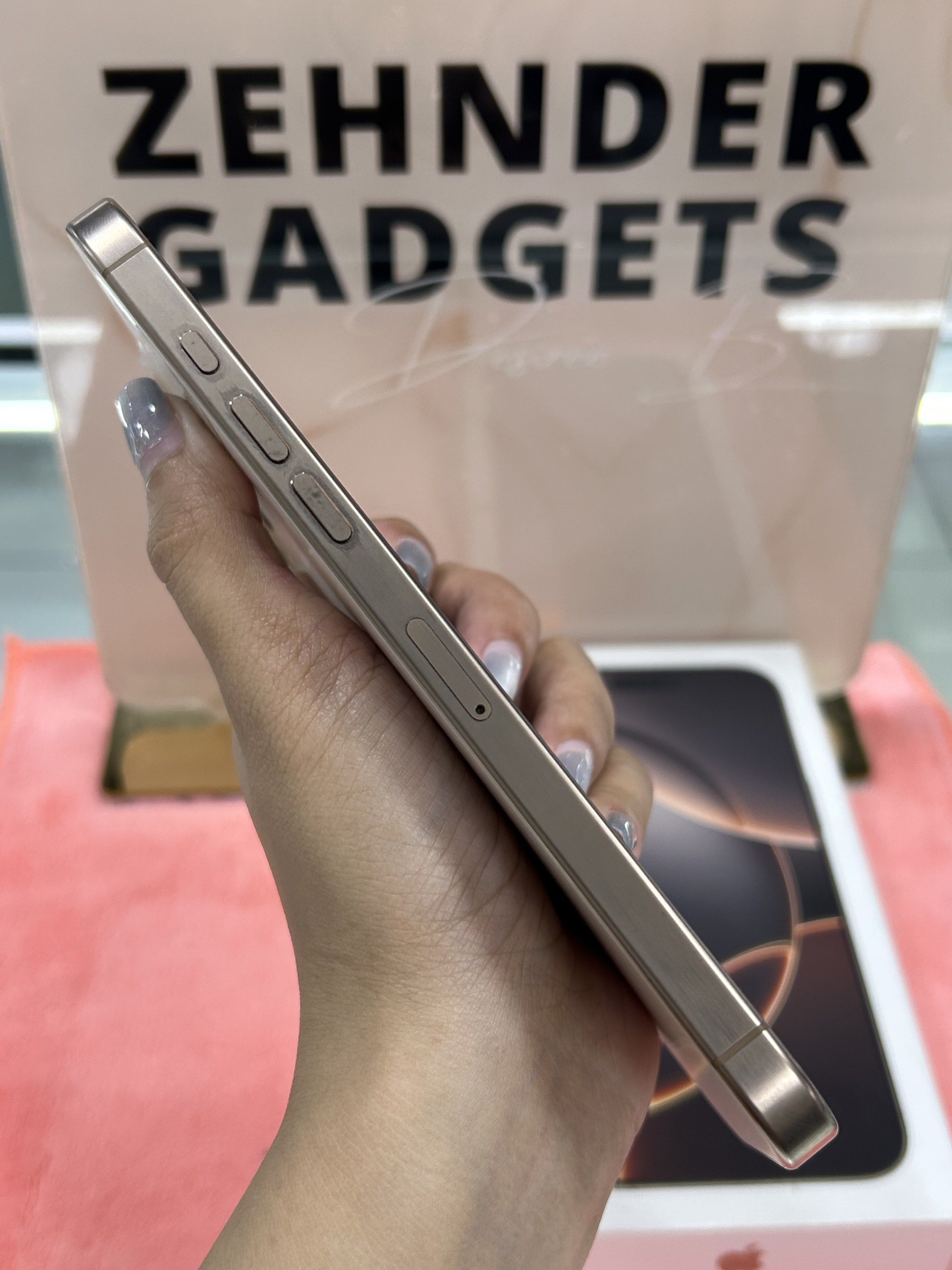 iPhone 16 PRO MAX 1TB SMARTLOCKED (4 MONTHS OLD) NTC APPROVED (Category: iPhone 16 Series) located in San Juan City. Submitted by desireebayal96 (Listing ID 1418565736, Image 2). Description: iPhone 16 PRO MAX (DESERT TITANIUM) * UNDER WARRANTY UNTIL SEPT. 2026 * NTC APPROVED * SMARTLOCKED * 1TB * 100% BATTERY HEALTH (ORIGINAL) * 79 CYCLE COUNT * 98% SMOOTH * NO ISSUE * NO HISTORY OF REPAIR * NOT REFURBISHED * WORKING FACE ID & TRUETONE * WITH CO
