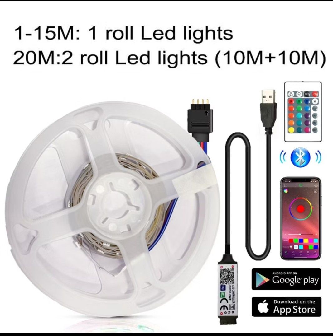 LED Strip Light RGB 5M brand new, Furniture & Home Living, Lighting ...