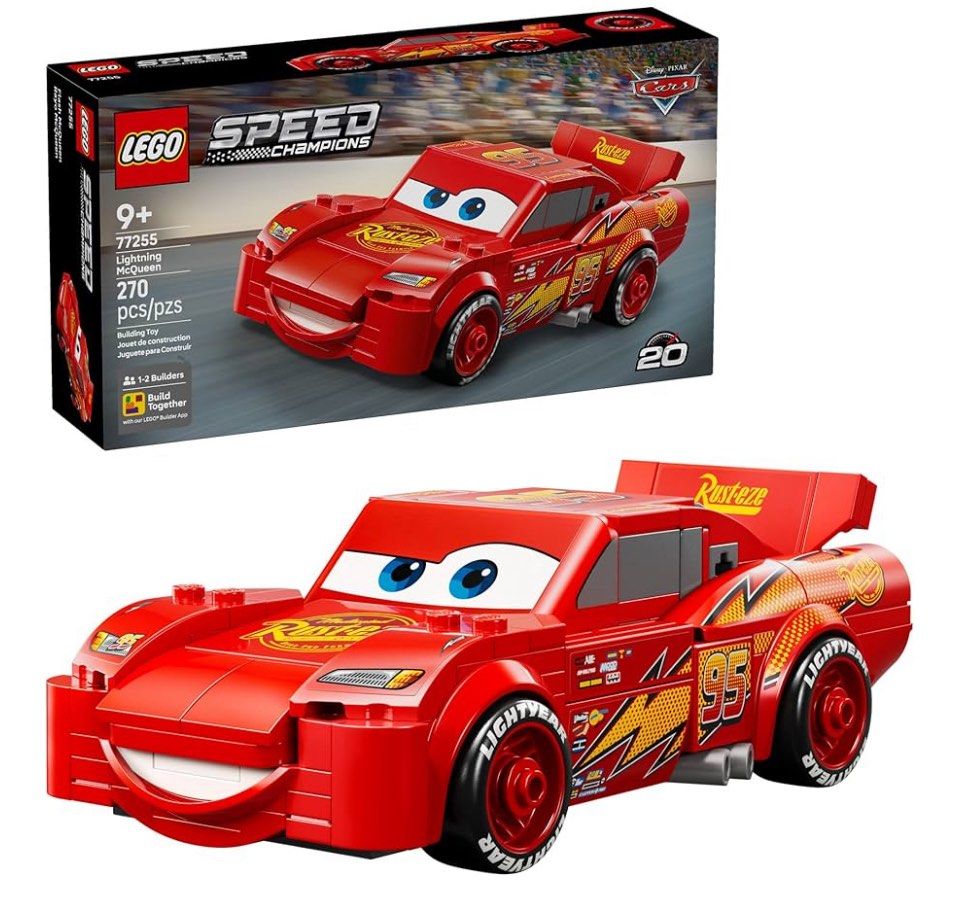 LEGO 77255 Speed Champions Lightning McQueen (Category: Lego & Building Sets) located in Manila. Submitted by brickblink (Listing ID 1418493177, Image 1). Description: - LEGO Speed Champions Lightning McQueen set. - 270 pieces. - Features the iconic red race car with the number 95. - For ages 9+. - Great for building and display. - Perfect for Cars movie fans..