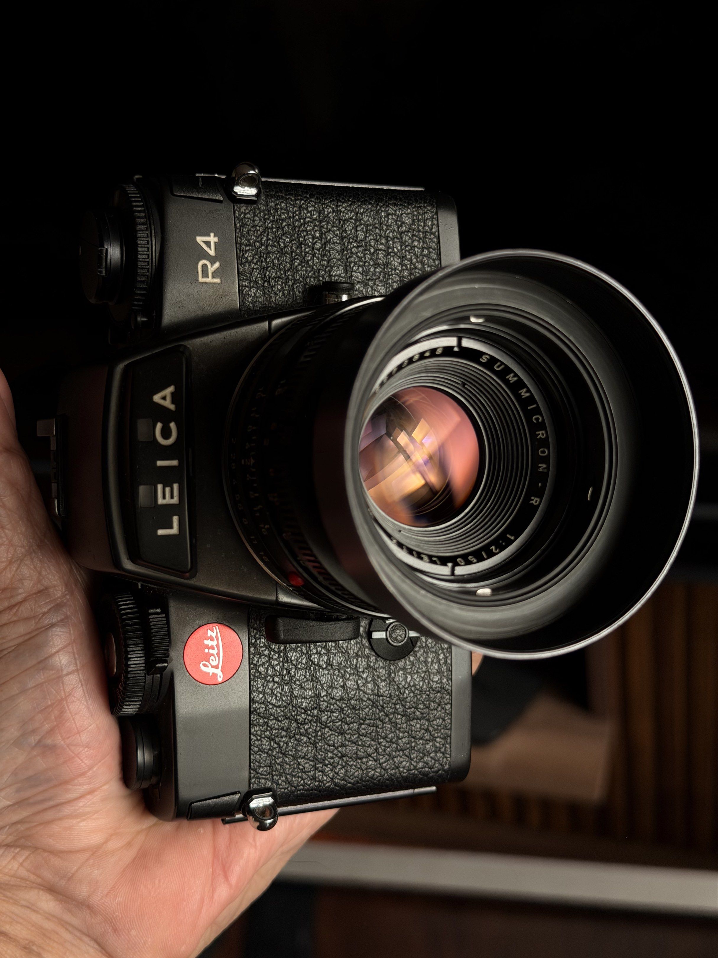 Leica R4 Camera with Lens (Category: Cameras) located in Quezon City. Submitted by watchnow (Listing ID 1418505960, Image 2). Description: For Sale: Leica R4 35mm SLR film camera body paired with a highly regarded Leica 50mm F2 Summicron-R lens. The camera operates flawlessly only in Manual mode. Since the camera was stored and not used for a period of time the aperture and shutter priority setting is not working properly and may need servicing. 