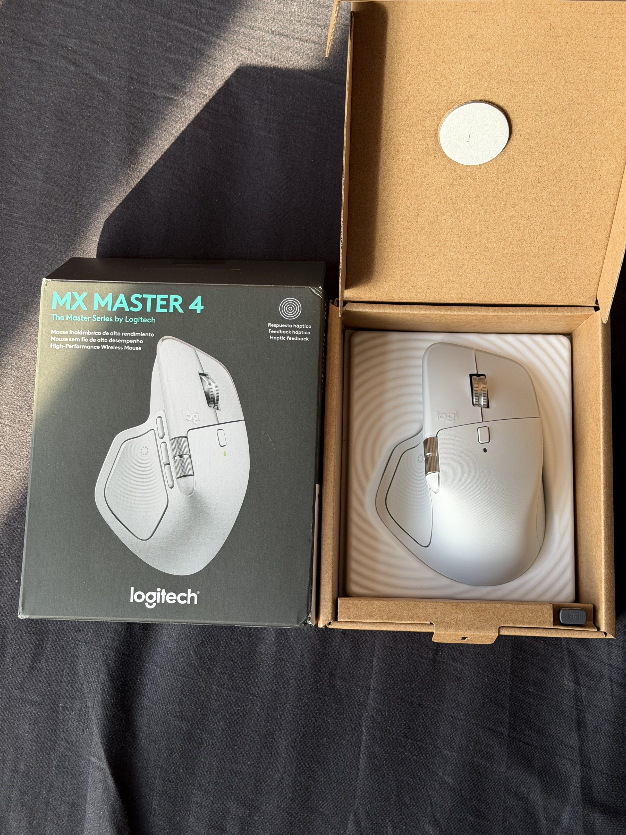 Logitech MX Master 4 Mouse (Category: Mouse & Mousepads) located in Pasig City. Submitted by jvsobre (Listing ID 1418487793, Image 1). Description: - Logitech MX Master 4 wireless mouse - Color: White/light gray - Includes original box - Includes 1-month complimentary membership to Adobe Creative Cloud - Tested it for about an hour and found it too complex RFS: Sticking with my magic mouse and trackpad.