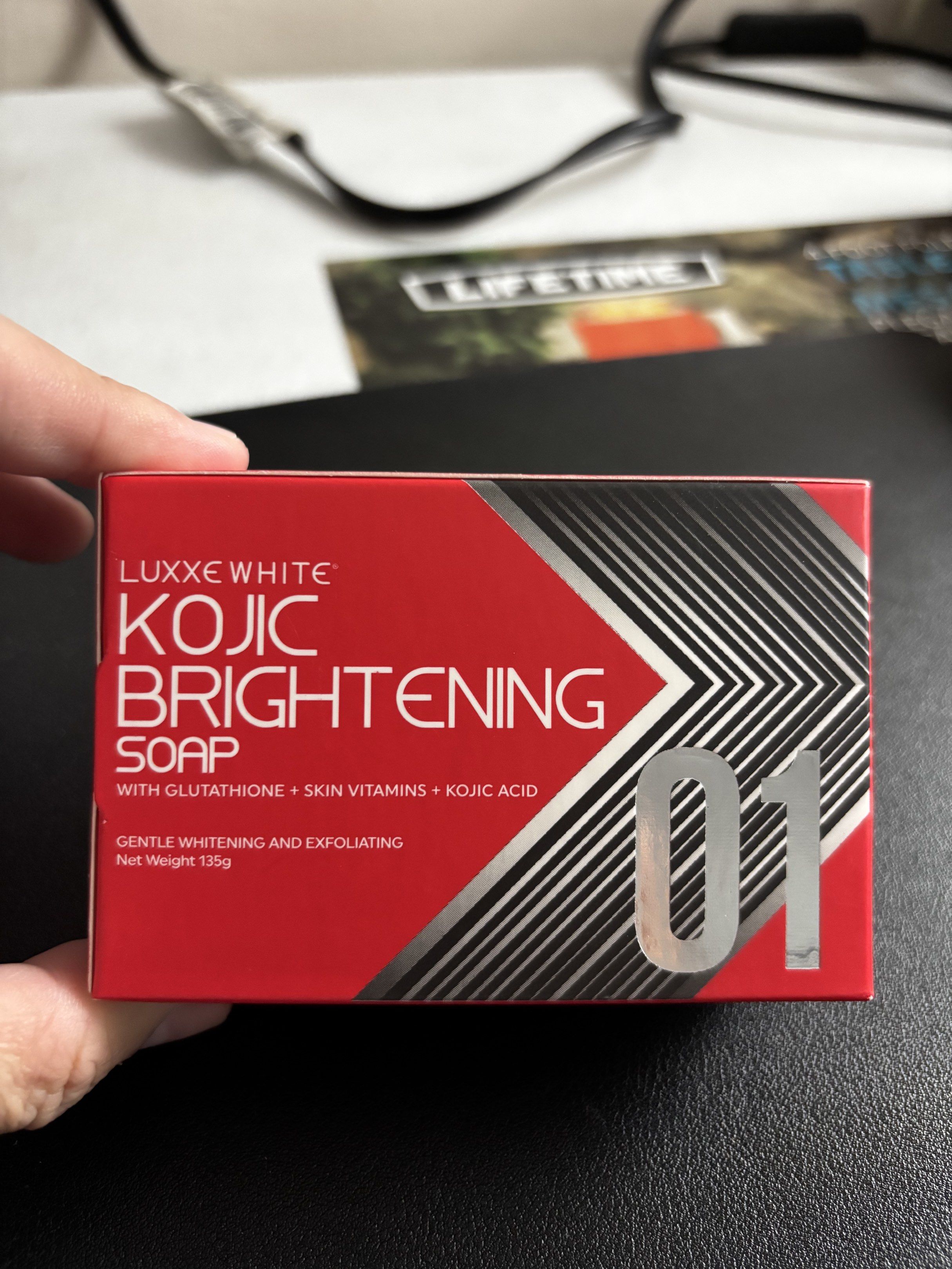 Luxxe White Kojic Brightening Soap 01 (Category: Bath) located in Manila. Submitted by ernjjj (Listing ID 1418412846, Image 1). Description: - WITH GLUTATHIONE + SKIN VITAMINS + KOJIC ACID - Gently lightens and exfoliates skin - Helps fade age spots, dark spots, acne scars & pigmentation - FDA approved and Halal certified! - Original (can show receipt).