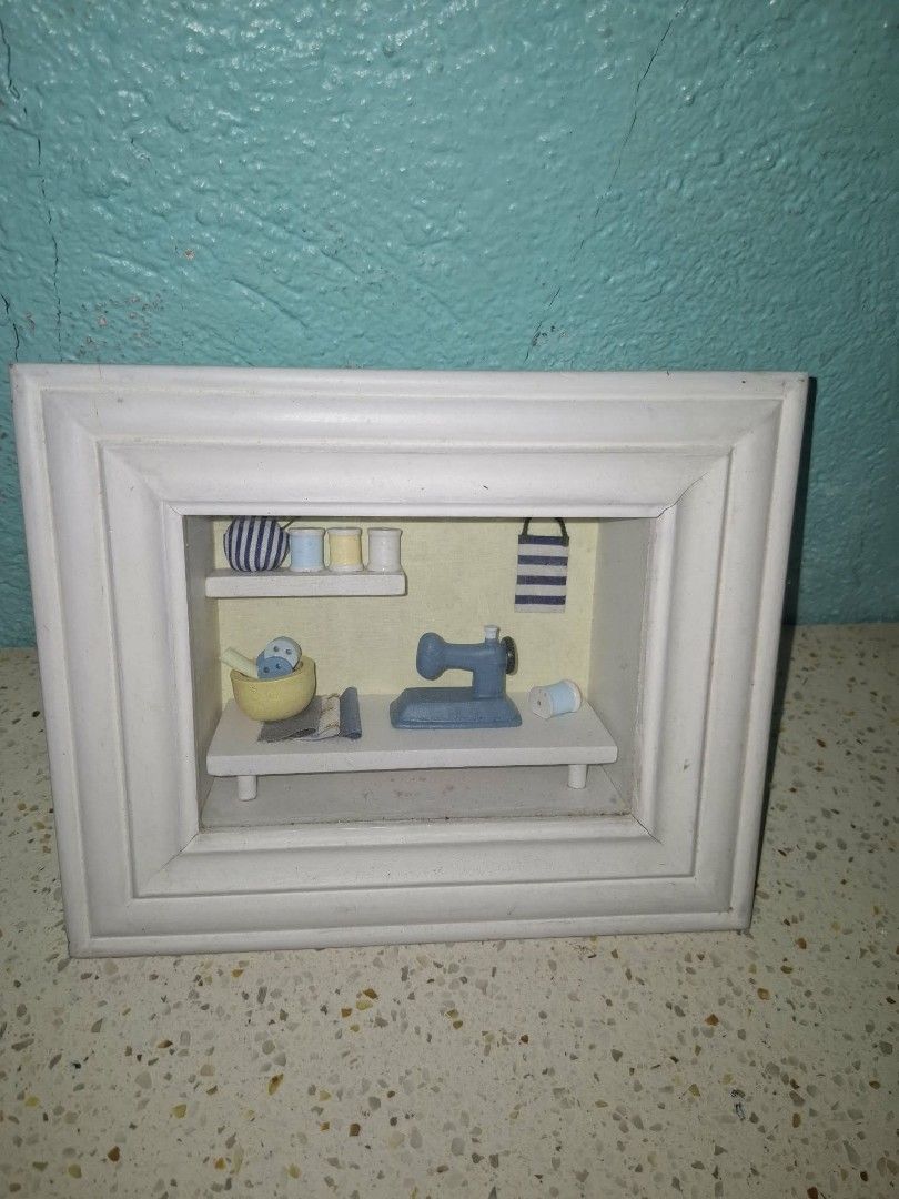 MINIATURE DIORAMA/ SEWING ROOM SCENE SHADOW BOX (Category: Announcements) located in Cavite. Submitted by annek_annek (Listing ID 1418516882, Image 1). Description: PLEASE SEND ME A MESSAGE FOR MORE DETAILS.