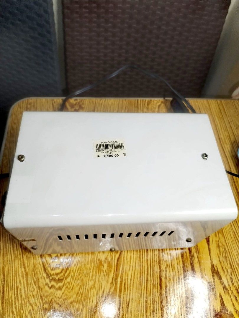 Panther PVE-1001 AC Automatic Voltage Regulator (Category: Electrical, Adaptors & Sockets) located in Manila. Submitted by mikemilesb70793 (Listing ID 1418451188, Image 3). Description: Categories: Automatic Voltage Regulator, Voltage Protection, PVE: Relay Type, Automatic Voltage Regulator, Appliance Protection PVE 1000 / PVE 1001: 1000W Relay Type AVR, Output 220V AC ₱1,800 Technical Specification Max. Capacity: 1000 Watts Input: 180V AC – 250V