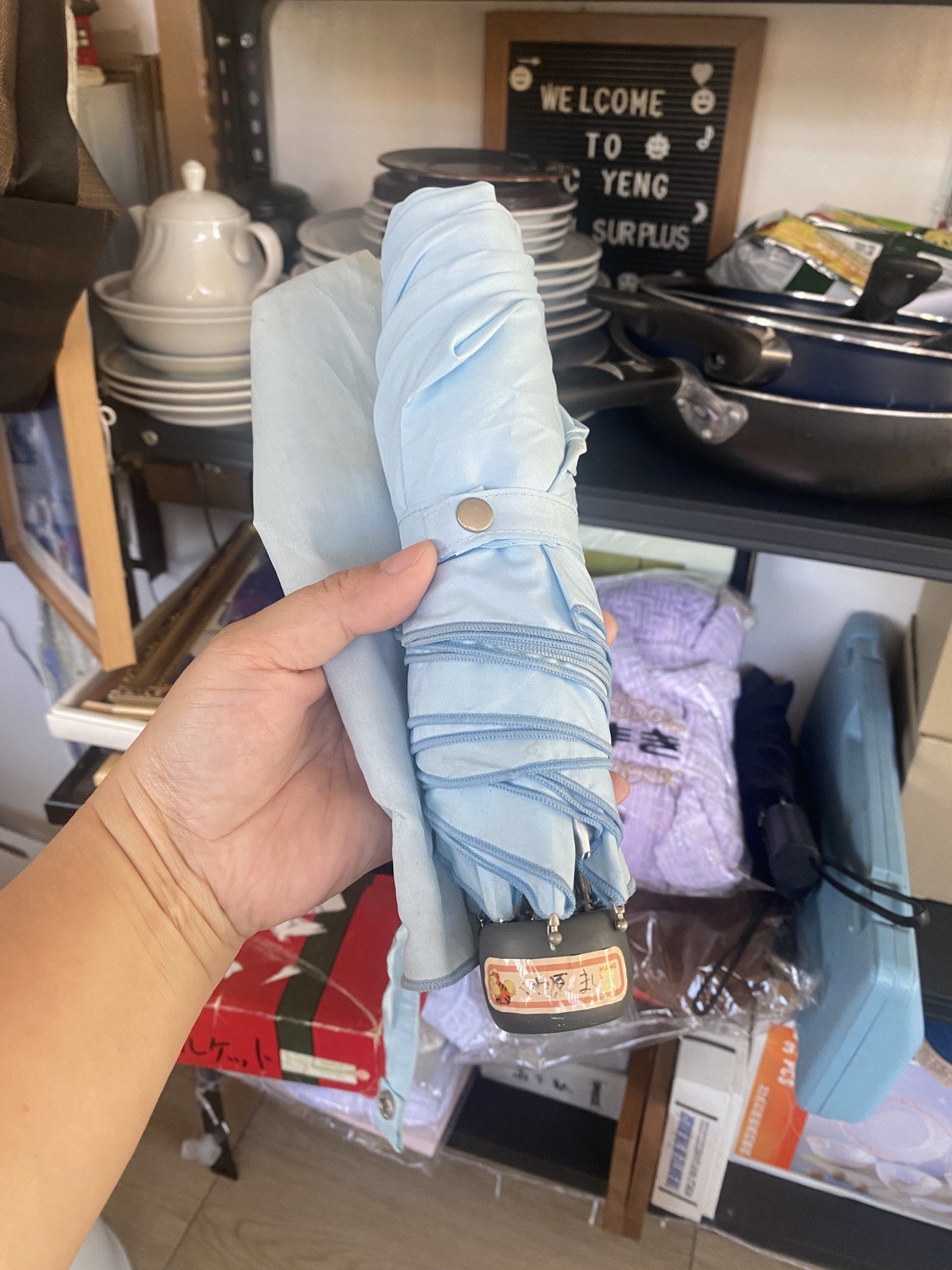 Powder blue folded japan umbrella (Category: Umbrellas) located in Santo Tomas. Submitted by yengcarawa67764 (Listing ID 1418419742, Image 1). Description: .