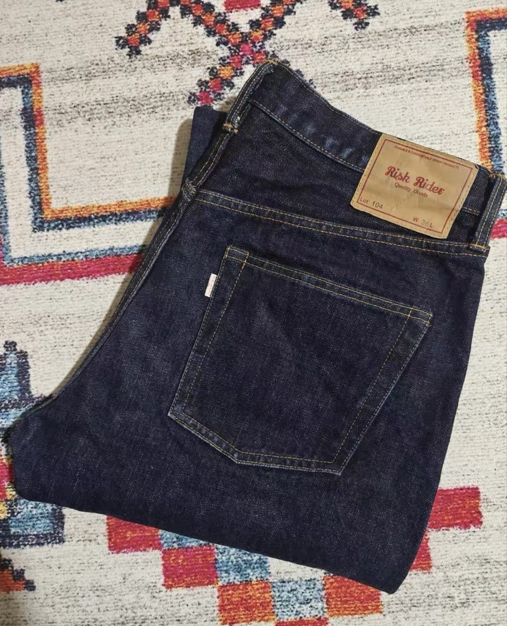 Risk rider Lot 104 straight raw selvedge jeans made in japan, Men's ...