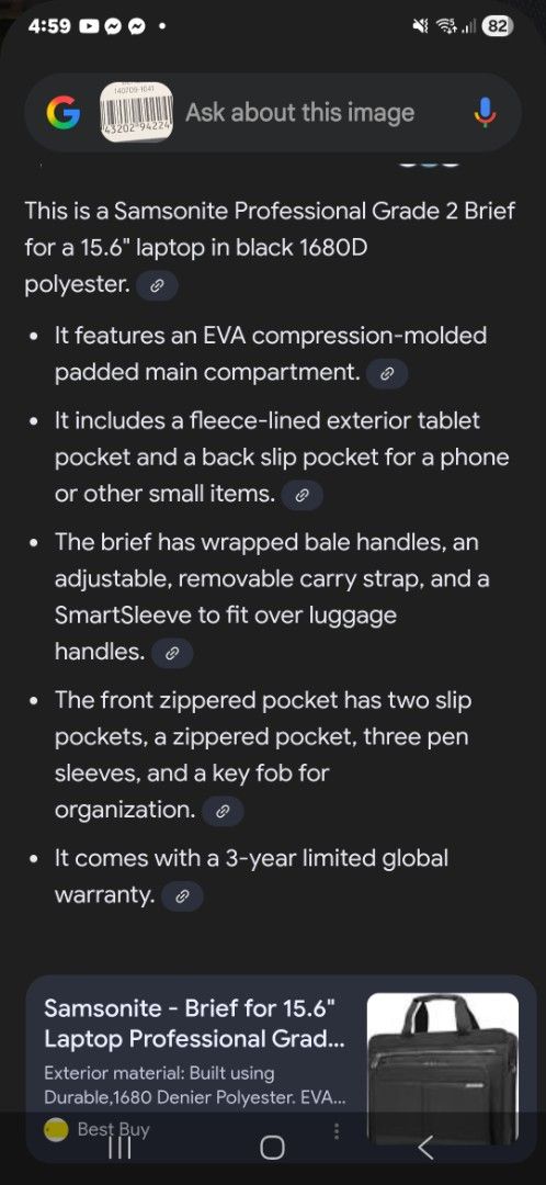 Samsonite Professional Grade 2 Briefcase (Category: Briefcases) located in Muntinlupa City. Submitted by kmrod (Listing ID 1418494168, Image 2). Description: brand new from US details in the photo .