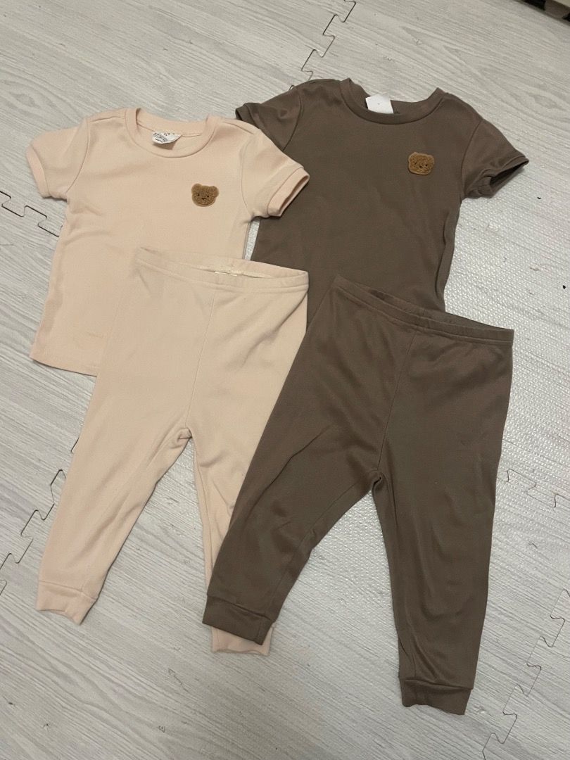 Shein 2Y Bear Applique Top and Pants Set (Category: Babies & Kids Fashion) located in Casiguran. Submitted by roseromano (Listing ID 1418430503, Image 1). Description: - Shein 2Y clothing set - Includes short-sleeved top with bear applique and matching pants - Available in beige and brown - Snug fit design - Made in China - Not flame resistant Take all.
