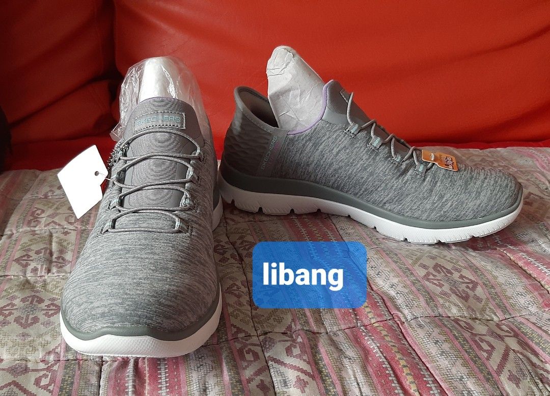 Sketchers slip in grey womens (Category: Sneakers) located in Paranaque City. Submitted by jiggsly (Listing ID 1418410139, Image 1). Description: slip in/on grey womens sketchers bought in US. brand new. still has tag on. no box available. MOP: gcash MOD: lalamove or lbc (sf shouldered by buyer) OR meet ups at sm bicutan.