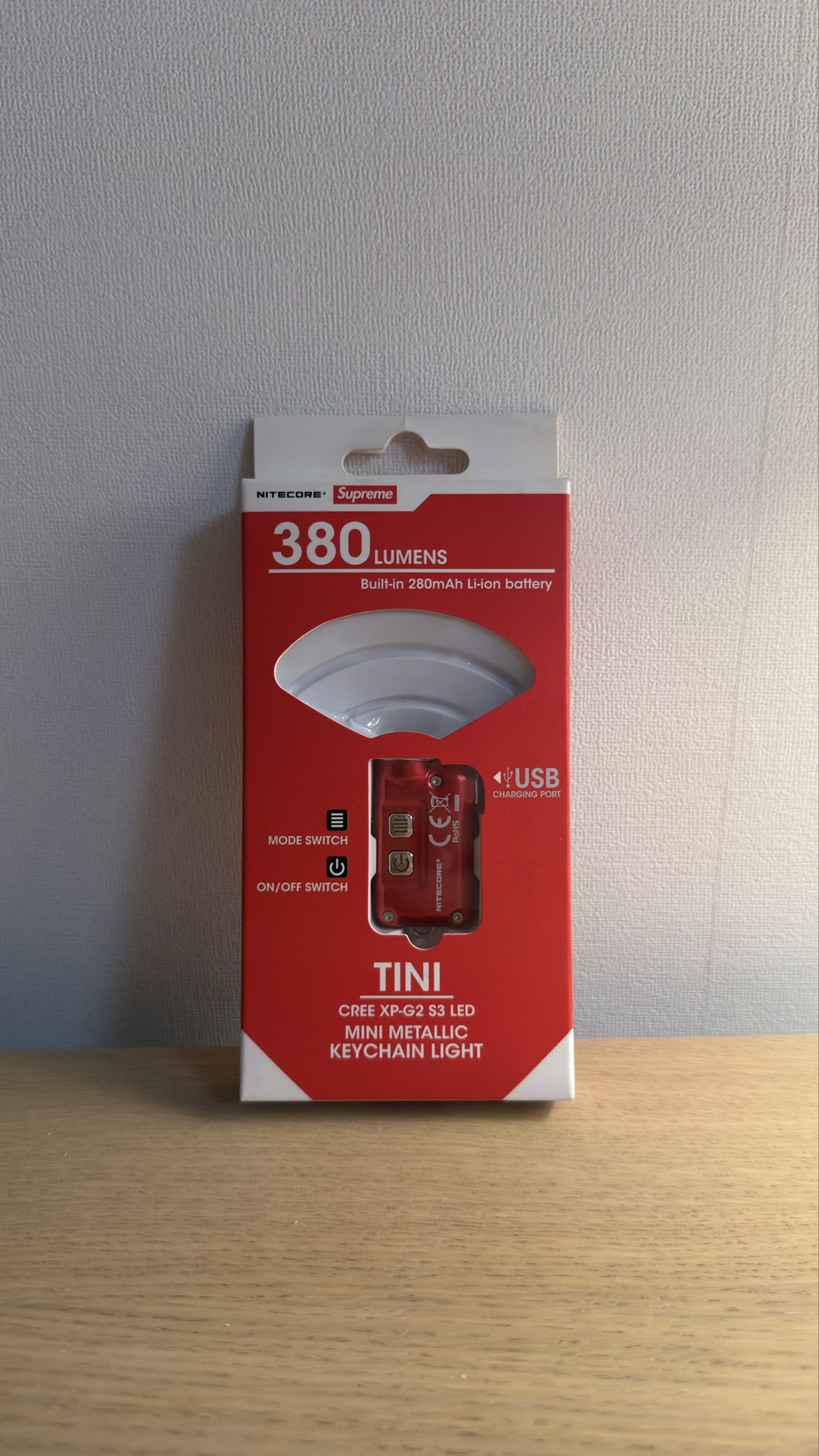 Supreme Nitecore Tini Keychain (Category: Hiking & Camping) located in San Juan City. Submitted by fritzgeraldb (Listing ID 1418559088, Image 1). Description: -380 lumens.