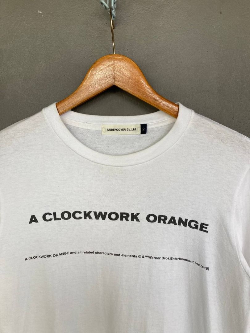 Undercover ‘A Clockwork Orange’ Longsleeves Tee (Category: Sleep and Loungewear) located in Quezon City. Submitted by stylenpick (Listing ID 1418581705, Image 3). Description: Brand: Undercover Year: 2019 Made in: Japan Material: Cotton Color: White Size on tag: 2 Sizing: Measurements (flat, not stretched): Shoulders: 17” Sleeves: 25” Width: 19.5” Hem: 20” Length: 26.5” Color rating: 8.5/10 Condition overall: 8.5/10 Issues: minimal signs of use, 