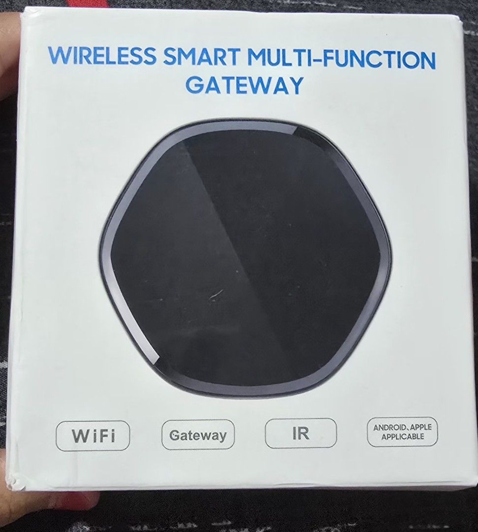 Wireless Smart Multi-Function Gateway (Category: Entertainment Systems & Smart Home Devices) located in Singapore. Submitted by shopbyisha (Listing ID 1418520687, Image 1). Description: Wireless Smart Multi-Function Gateway (WiFi • ZigBee • BLE • IR) ✨ All-in-one smart home hub Control & connect your smart devices easily from one gateway. Key Features ✔️ Supports 50+ sub-devices (door sensor, motion sensor, water sensor & more) ✔️ Remote control 