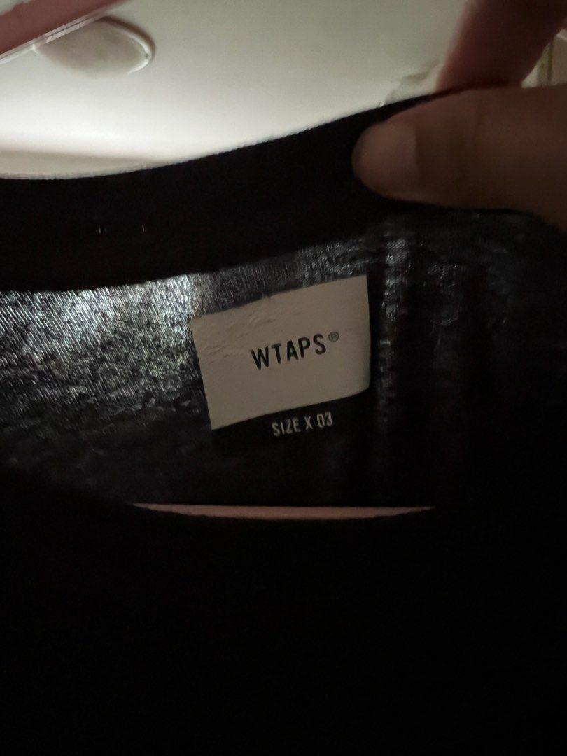 WTAPS Script Tee (Category: Tshirts & Polo Shirts) located in Singapore. Submitted by jayjayx (Listing ID 1418445862, Image 3). Description: Size 3 or L but oversized cutting, fits abit XL Authentic bought from HK a long time ago, hardly worn but size tag have some cracking due to wash and storage. Similar to neighborhood nbhd kinda vibes. .