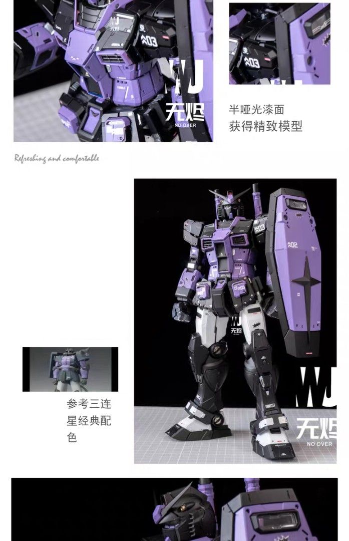 FULL SUM ORDER Runner Sprayed prepainted DABAN Black Tri-star Colour RX 78-2 PGU 1/60 Model Kit (Category: Gundam Model Kits) located in Singapore. Submitted by josiahthelam (Listing ID 1413274474, Image 3). Description: 3RD PARTY NOT BANDAI. See pictures for effect of studio painted and processed runners once assembled. Custom product which is very labor and material intensive so no refunds allowed once payment made to studio to make this produc