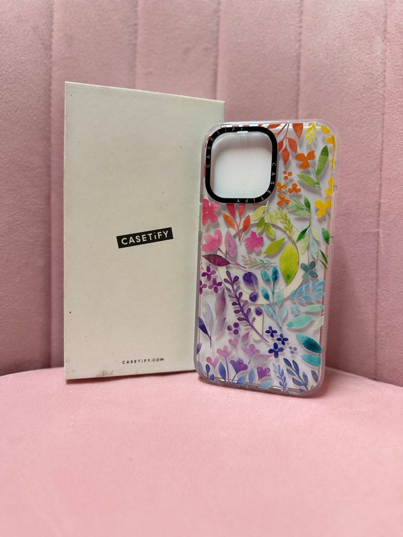 Casetify iPhone 14 Pro Max Case (Category: Cases & Sleeves) located in Quezon City. Submitted by preloved.by.lena (Listing ID 1413387233, Image 1). Description: - Casetify iPhone 14 Pro Max case (original) - Features a vibrant floral design that you can really feel that is painted on the case - with clear hard case shell - Adds a stylish touch to your phone - Provides protection.