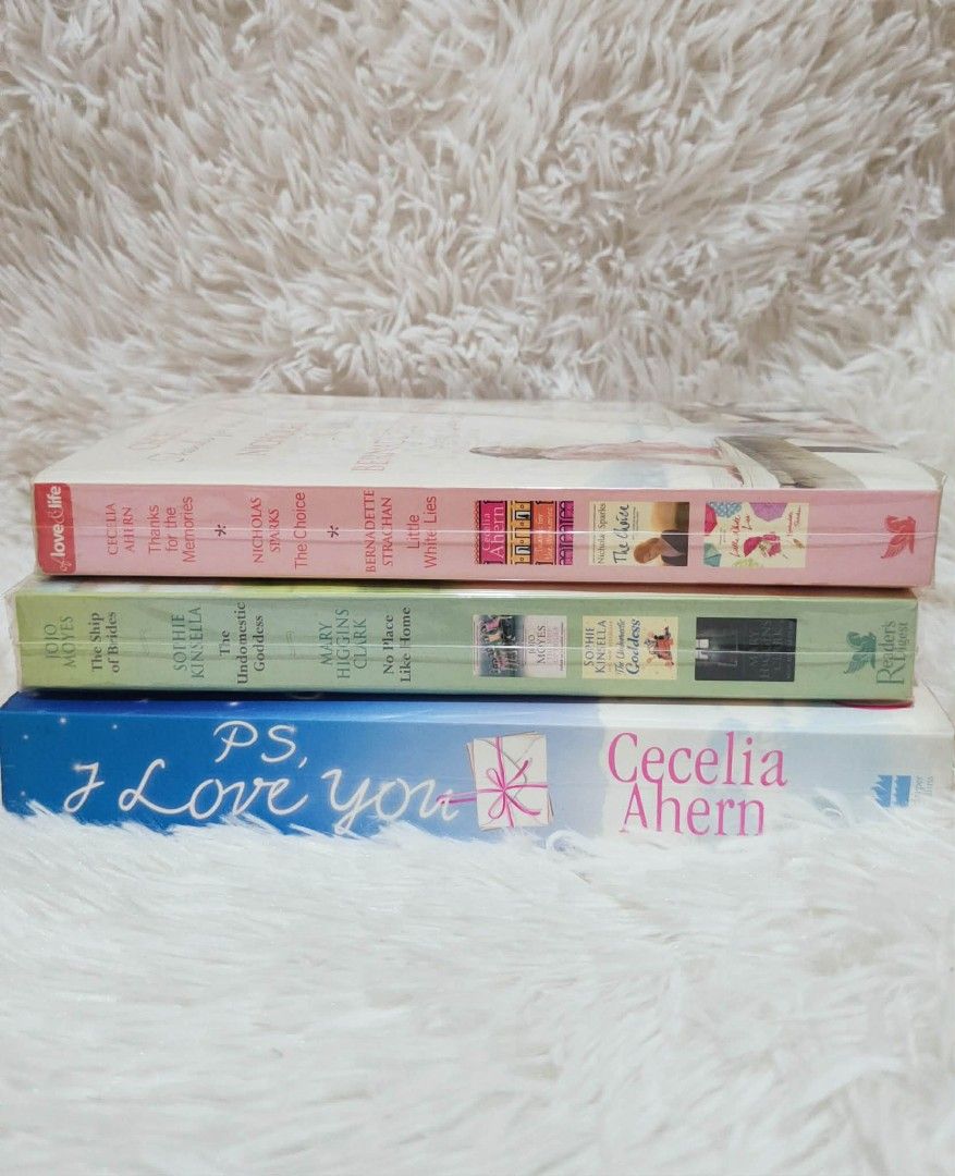 Cecelia Ahern, Nicholas Sparks, Bernadette Strachan Books (Category: Storybooks) located in Caloocan City. Submitted by andi289 (Listing ID 1413351202, Image 1). Description: Set of three books: - Cecelia Ahern, Nicholas Sparks, and Bernadette Strachan. Titles include " for the Memories", "The Choice", and "Little White Lies". -Jojo Moyes, Sophie Kinsella, and Mary Higgins Clark. -PS, I Love You" by Cecelia Ahern. -All Authentic. -Minimal Creases