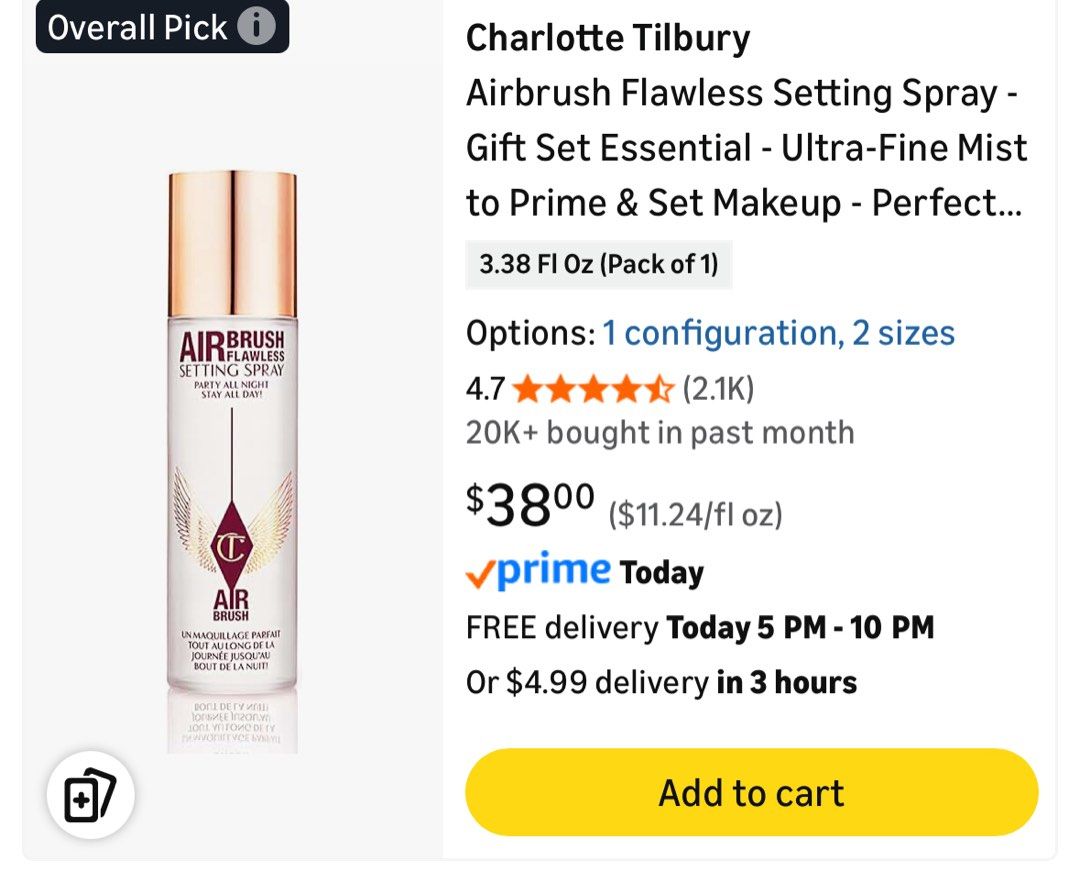Charlotte Tilbury Flawless Makeup Spray 100 ML (Category: Face Care) located in Makati City. Submitted by _matildoll_ (Listing ID 1413277713, Image 2). Description: Bought for 49 USD in USA RFS: I prefer the small version for travel and bought those instead.