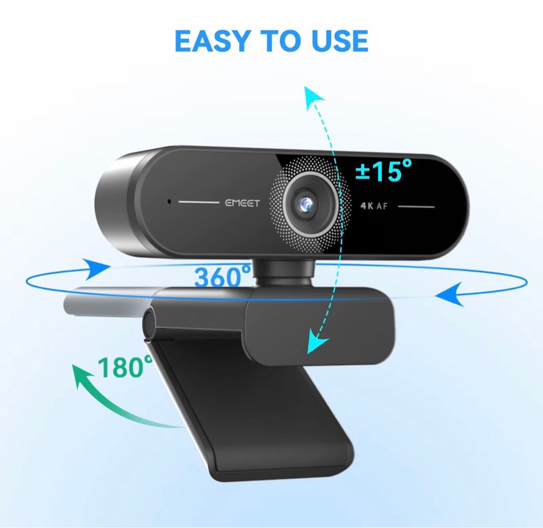Emeet C60-E 4K Webcam for PC, Laptop (Category: Webcams) located in Tarlac. Submitted by iamleeyam (Listing ID 1413292895, Image 1). Description: Emeet C60-E 4K Webcam for PC, Laptop - Used once for trial only - Comes with box, complete original inclusions - Plug and Play, user-friendly - 4K@30fps; 1080p@60fps - Fast focus guaranteed - Works in landscape or portrait - For online meetings, video meetings, live streaming etc. RFS: Laptop camera wor