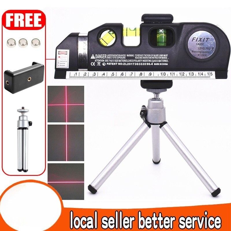 Fixit Laser Level Pro 3 with Tape Measure (Category: Construction Tools & Equipment) located in Quezon City. Submitted by romex_digital (Listing ID 1413280545, Image 1). Description: for order and details click here https://spoo.me/CbP0EL https://spoo.me/CbP0EL 3-line laser level for horizontal, vertical, and 45-degree angles - Built-in tape measure - English/metric scale - Includes tripod and batteries - Ideal for aligning pictures, shelves, and