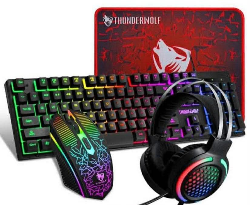 Gaming Combo Kit (headset, mouse, keyboard & mousepad) (Category: Computer Parts) located in Makati City. Submitted by dmcihomeslevijohnsison (Listing ID 1413416833, Image 2). Description: 🎮 T-WOLF TF-400 4-in-1 Gaming Combo Kit Level up your gaming experience with the ultimate all-in-one setup! The T-WOLF TF-400 includes a high-performance stereo headset, RGB gaming mouse, LED-backlit keyboard, and precision mousepad — everything you need to do