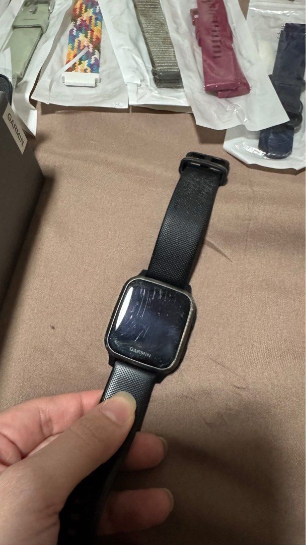Garmin Venu SQ Music (Category: Wearables & Smart Watches) located in Taguig. Submitted by smnthdcstr (Listing ID 1413263671, Image 2). Description: Garmin Venu SQ Music Complete with box + straps With scratches (manage your expectation - details in photos uploaded) but still working in good condition - no issues Used for 2 years RFS: Upgraded to 265 Meetup/Pick up: Lower Antipolo/Air Mall Makati NO COD, meetup is ok.