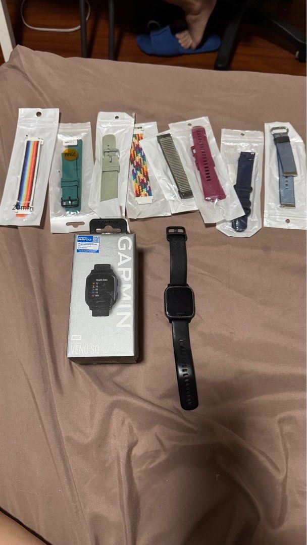 Garmin Venu SQ Music (Category: Wearables & Smart Watches) located in Taguig. Submitted by smnthdcstr (Listing ID 1413263671, Image 1). Description: Garmin Venu SQ Music Complete with box + straps With scratches (manage your expectation - details in photos uploaded) but still working in good condition - no issues Used for 2 years RFS: Upgraded to 265 Meetup/Pick up: Lower Antipolo/Air Mall Makati NO COD, meetup is ok.