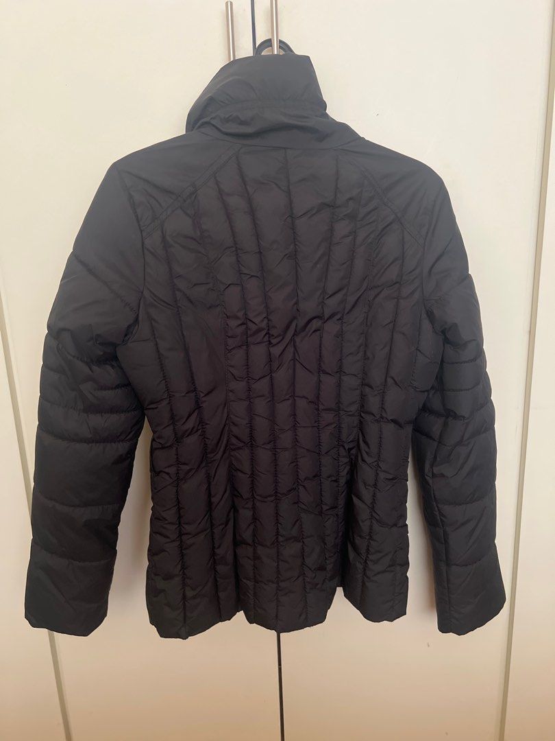 Guess Black Puffer Jacket S/M (Category: Coats, Jackets and Outerwear) located in Manila. Submitted by project40 (Listing ID 1413250240, Image 3). Description: - Guess black puffer jacket - Size on tag is M but fits S frames if you want closed jacket - High collar - Zip and button closure - Two zipped pockets - Quilted design.