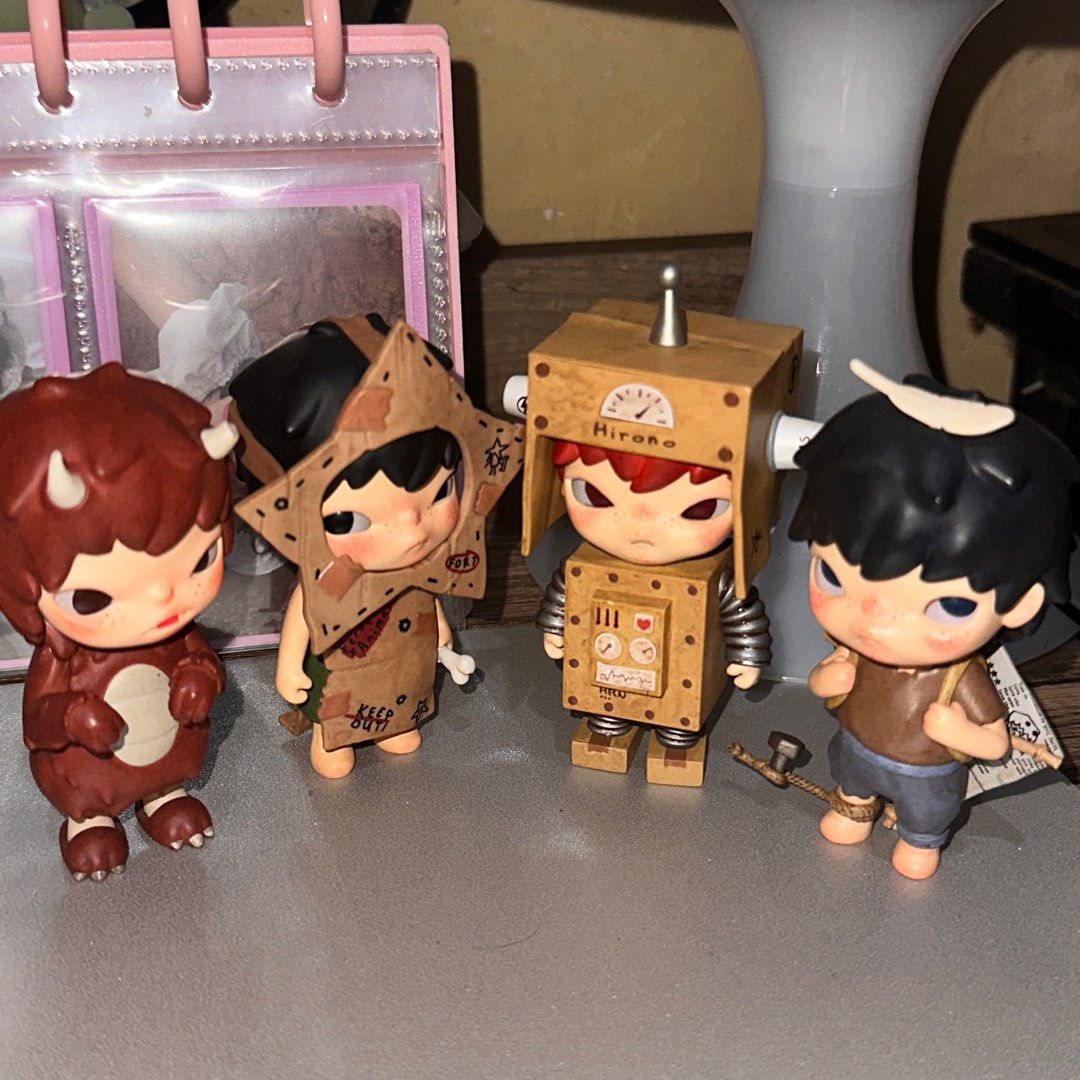 HIRONO SET - Monster, Warrior, Robot, Patience (Category: Designer & Blind Box Toys) located in Manila. Submitted by bwicolls (Listing ID 1413245278, Image 1). Description: 🛒 . . . hirono set ( 2,200 ) [550 ea] - no tingi ; sold as a WHOLE SET - all in good condi (can send vid condi for sure buyer) - complete bnfc MOP: gcash / gotyme 🏷️: the other one too monster little mischief robot mime patience shelter warrior.