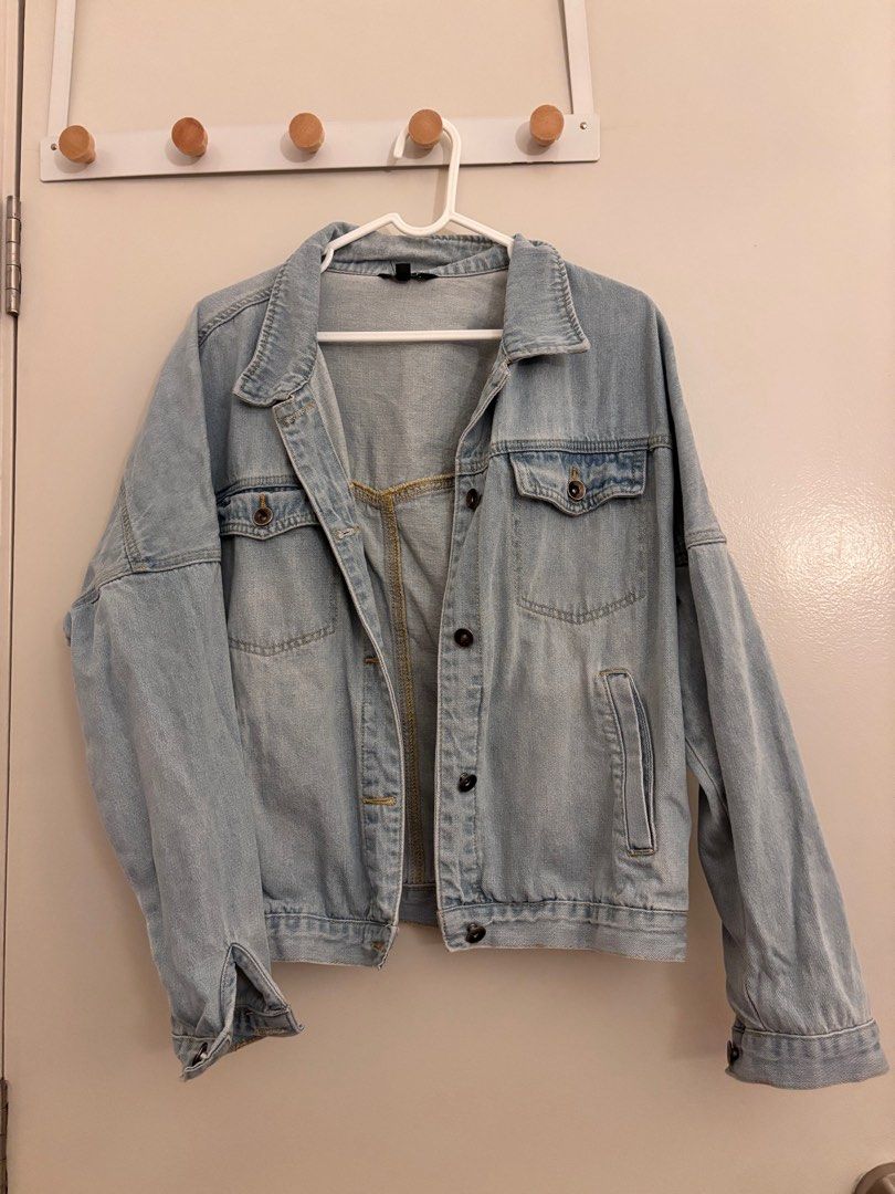 LILIT. Oversized Denim Jacket - M size (Category: Coats, Jackets and Outerwear) located in Kuala Lumpur. Submitted by prelovedbyyasminh (Listing ID 1413285523, Image 1). Description: - no measurement will be provided - can fit S-M size - reason to sell: decluttering - free postage .