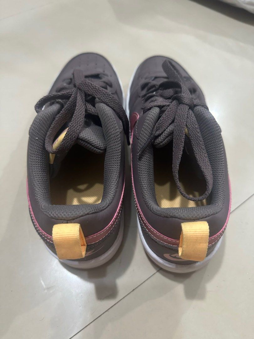 Nike Court Vision Low Sneakers (Category: Sneakers) located in Manila. Submitted by coco041516 (Listing ID 1413426148, Image 2). Description: - Nike Court Vision Low sneakers - Brown and pink colorway - White sole - Brown laces - Nike swoosh detail - Heel pull tab - Light-colored interior lining Size 9US women/7y men.