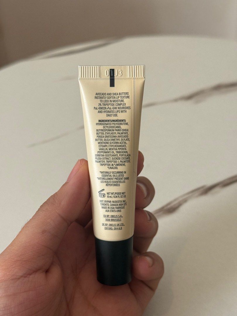Nudestix hydra-peptide lip butter (clear) (Category: Makeup) located in Quezon City. Submitted by quirksandcurls (Listing ID 1413290265, Image 2). Description: Full size Unused.