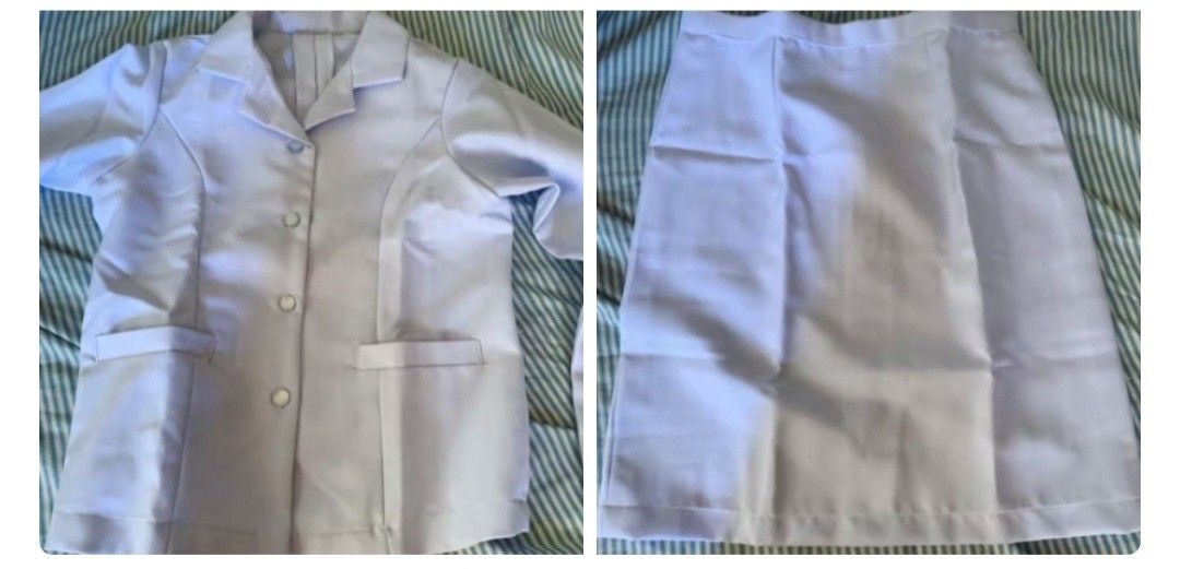 Nursing Oathtaking Uniform (Category: Everything Else Others) located in Bulacan. Submitted by _luffytaro (Listing ID 1413293499, Image 3). Description: - only used ONCE for dec 2025 oathtaking - long sleeves blazer type top & below the knee skirt - fits L-XL but fits size 3XL best (refer to size chart posted) 📌 mop: gcash 📌 mod: j&t.