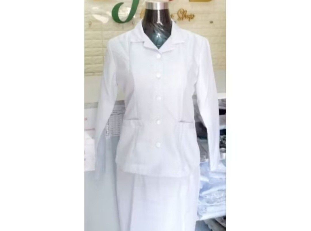 Nursing Oathtaking Uniform (Category: Everything Else Others) located in Bulacan. Submitted by _luffytaro (Listing ID 1413293499, Image 1). Description: - only used ONCE for dec 2025 oathtaking - long sleeves blazer type top & below the knee skirt - fits L-XL but fits size 3XL best (refer to size chart posted) 📌 mop: gcash 📌 mod: j&t.