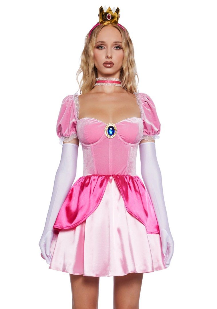 Princess Peach Costume (Category: Dresses) located in Cebu City. Submitted by jar1997 (Listing ID 1413357126, Image 1). Description: - Princess Peach costume - Pink velvet bodice with jewel detail - Puff sleeves - Layered skirt - Includes matching choker - Includes crown - Ideal for cosplay and themed events Bought for $80, used ONCE only.
