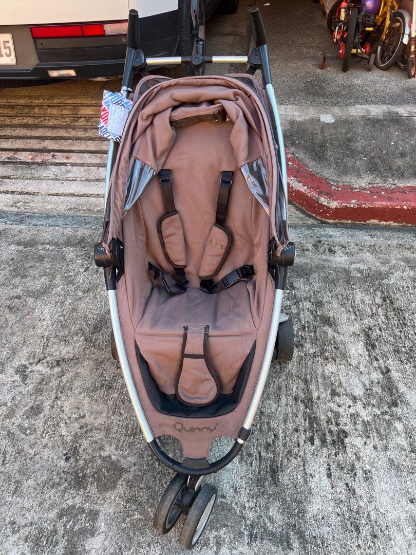 Quinny Zapp Flex 3 wheel Stroller (Category: Strollers) located in Paranaque City. Submitted by quicx (Listing ID 1413301505, Image 2). Description: - Quinny Zapp Flex 3 wheel stroller - Brown color - Compact fold for easy storage - Canopy for sun protection - Three point harness for safety Sells 28k brand new.