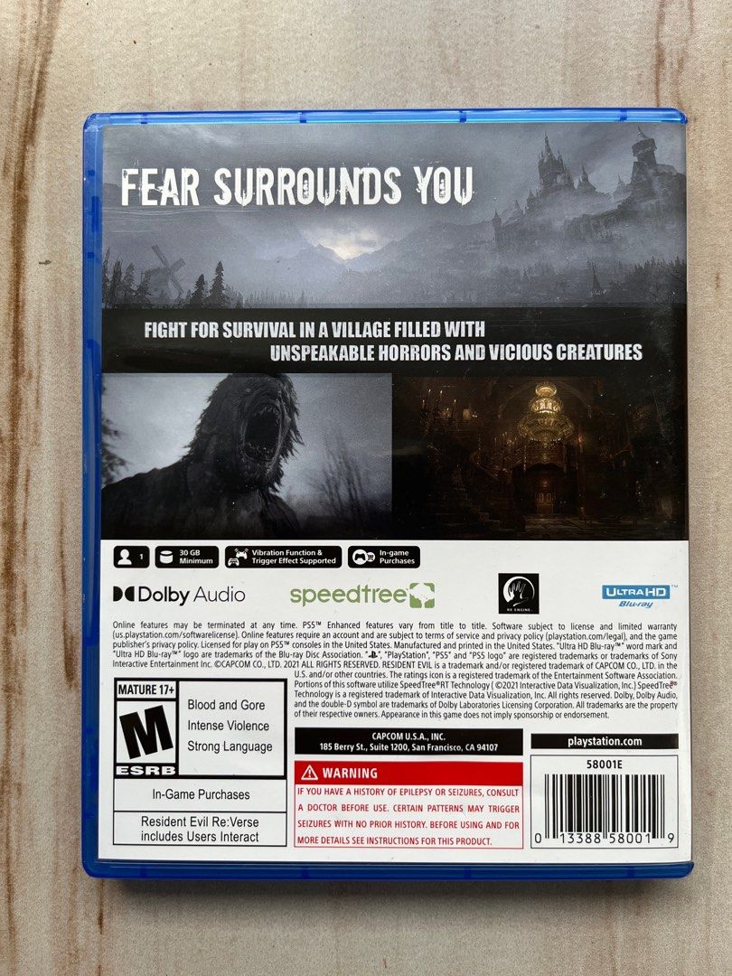Resident Evil Village (Category: PlayStation) located in Makati City. Submitted by nadrojan (Listing ID 1413321615, Image 2). Description: Issue: With scratch at the back but disc is working properly Payment via GCash or BPI Location: Makati.
