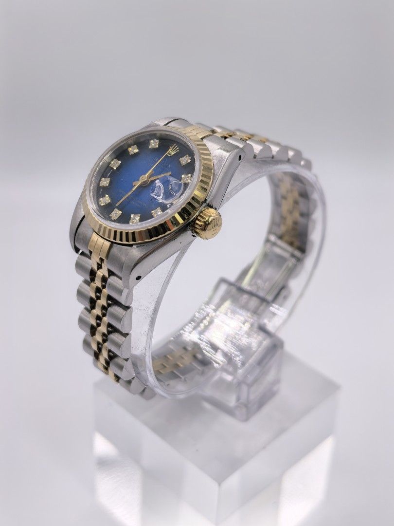 Rolex Datejust Blue Vignette Ladies (Category: Luxury Watches) located in Makati City. Submitted by shinkc (Listing ID 1413388176, Image 2). Description: New Year SALE! Yours at Php 295,800 Rolex Datejust Blue Vignette Ladies (Full Set) Size: 26mm Ref.Number: 69173 Year: 1993 Condition: 9/10 Inclusion: Full Set 📌Viewing of our items are strictly by appointment. We have a service center/physical shop in Makati. 📌 Open for authentication. 📌 Free