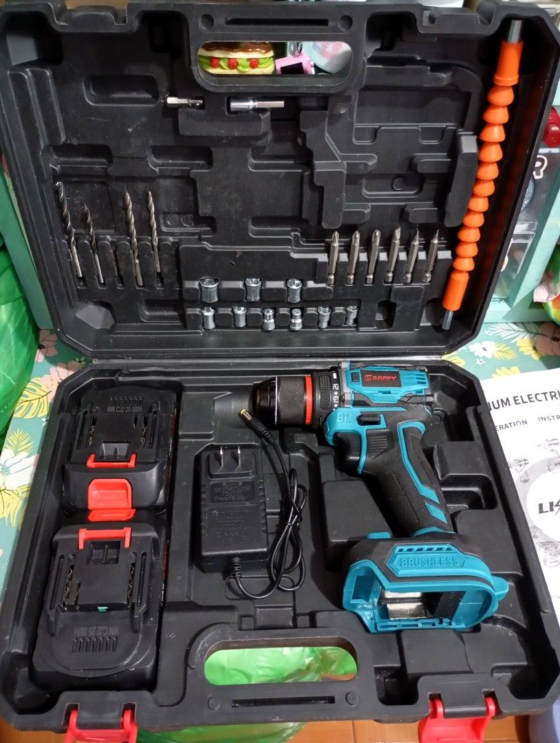 Soppy Cordless Drill Set (Category: Construction Tools & Equipment) located in Quezon City. Submitted by ana-chan (Listing ID 1413292841, Image 1). Description: used once no issue.