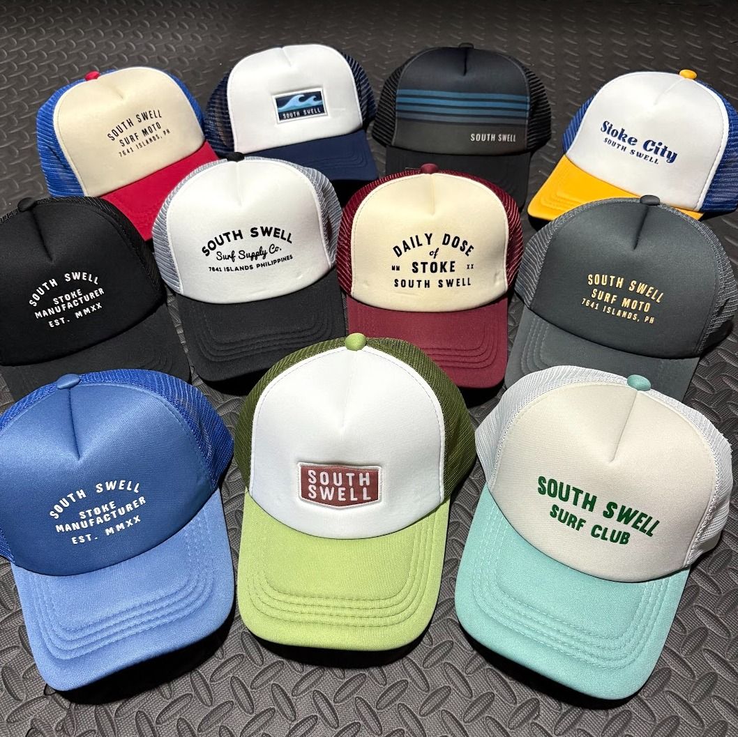South Swell Trucker Cap (Category: Caps & Hats) located in Taguig. Submitted by RKCulture (Listing ID 1413400933, Image 1). Description: Original Design by South Swell Apparel Co. Color: Red/White/Black Classic Trucker Cap Foam front panel Curved Brim Mesh Back with adjustable strap South Swell Woven Labels at left back side and inside. FREE Stickers NEW with tags and brand label PM for inquiries.