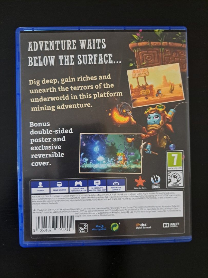 SteamWorld Dig 2 - PS4 (Category: PlayStation) located in Mandaluyong City. Submitted by _spike (Listing ID 1413270722, Image 2). Description: SteamWorld Dig 2 for PlayStation 4. Feel free to dm for more photos Payment methods: Gcash and Maya Shipping: Grab or j&t (Shipping fee to be shouldered by buyer) .