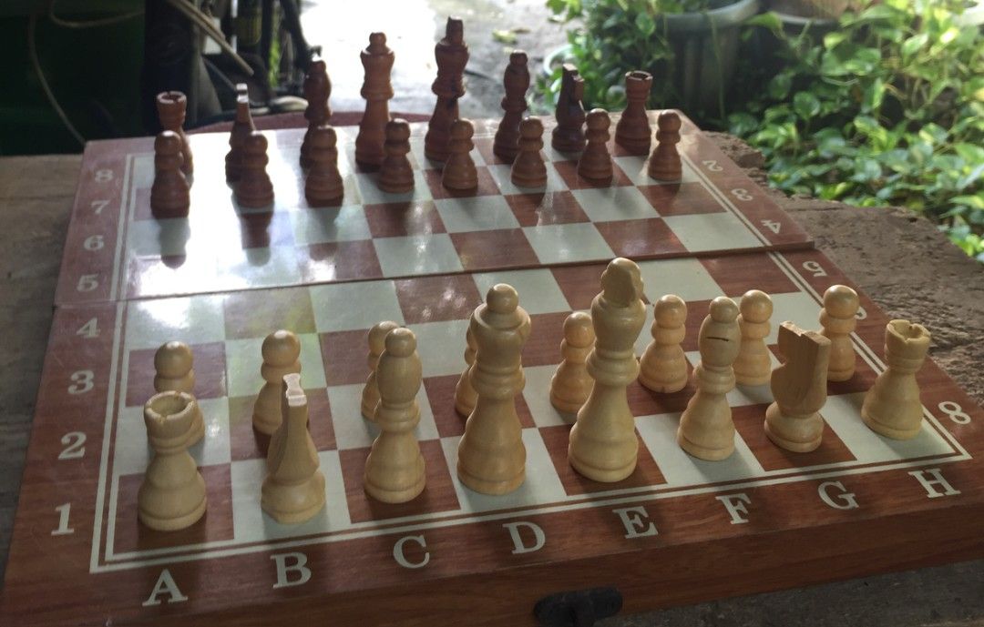 Sulida 3-in-1 Chess/Checkers/Backgammon (Category: Board Games & Puzzles) located in Quezon City. Submitted by sznn1111 (Listing ID 1413347922, Image 1). Description: - 3-in-1 board game set: Chess, Checkers, and Backgammon - Wooden board and game pieces - Chess pieces in brown and white - Backgammon set includes dice and game pieces - Board folds for convenient storage.