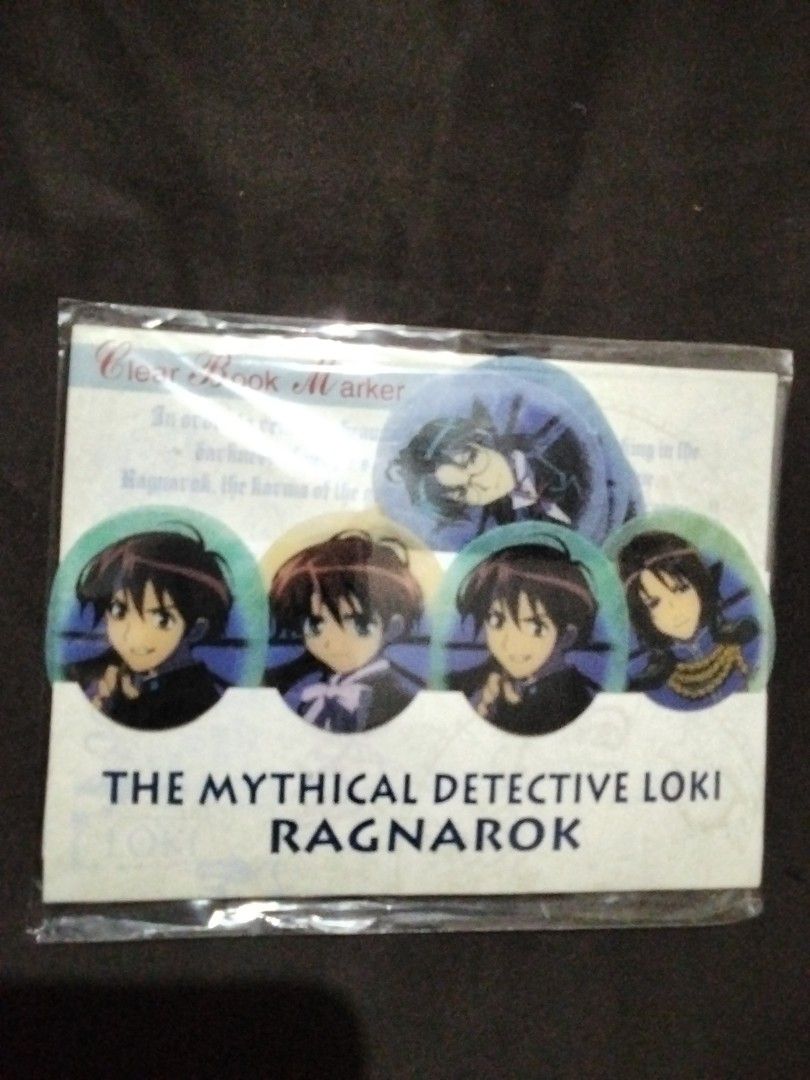 The Mythical Detective Loki Ragnarok Bookmark (Category: Storybooks) located in Santa Rosa. Submitted by animemerchcollection (Listing ID 1413394213, Image 1). Description: - Mythical Detective Loki Ragnarok Bookmarks - Circular design - Comes in clear plastic packaging - Features multiple character designs - Packaging reads 'Clever Book Marker' - 15 pcs. only.