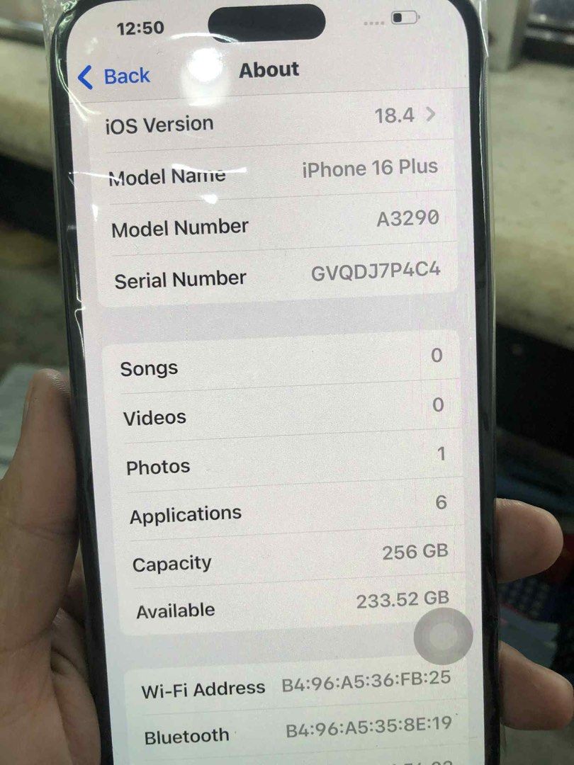 Unused iPhone 16 Plus 256GB 100% Black Globe Locked (Category: iPhone 16 Series) located in Paranaque City. Submitted by authentic_mj (Listing ID 1413347130, Image 3). Description: Unused iPhone 16 Plus 256GB Black Globe Locked Opened but Unused RFS: Extra phone.